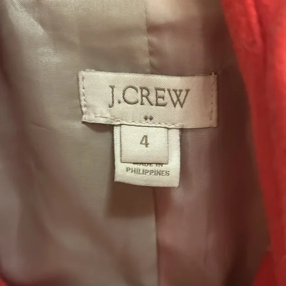 JCrew wool size 4 coral coat - Picture 3 of 6